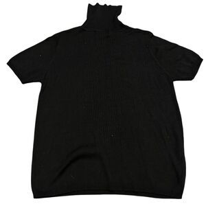 SILX  Women's Black Silk Turtleneck Sweater Size M